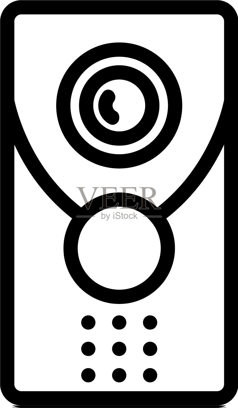 对讲机设备与相机图标轮廓设计元素图片