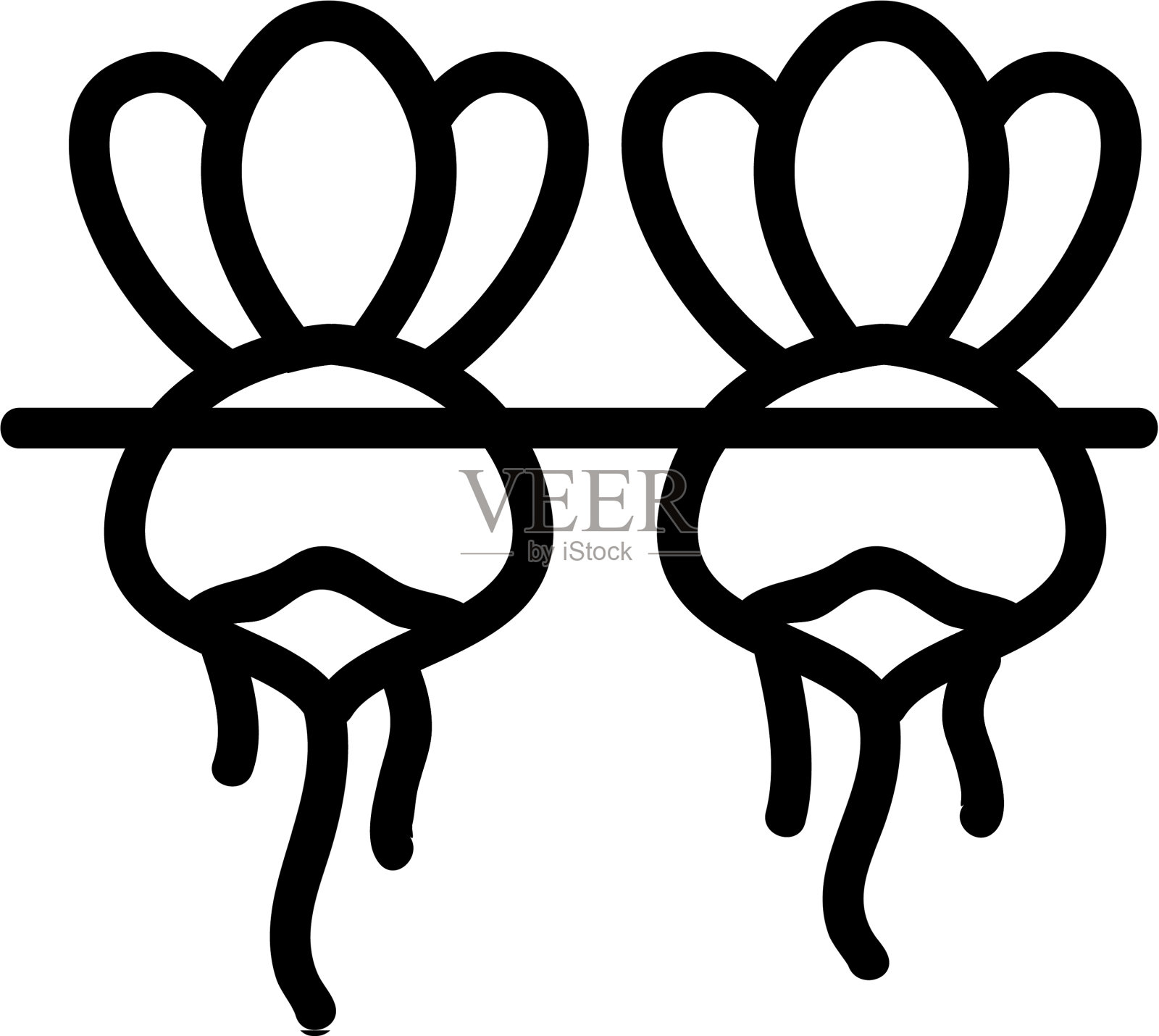 萝卜蔬菜生长图标的轮廓设计元素图片