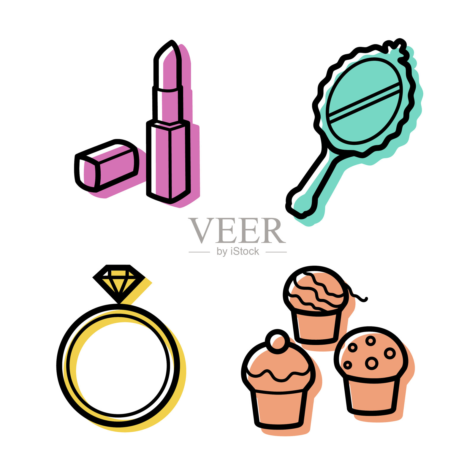 女性配饰图标套装图标素材