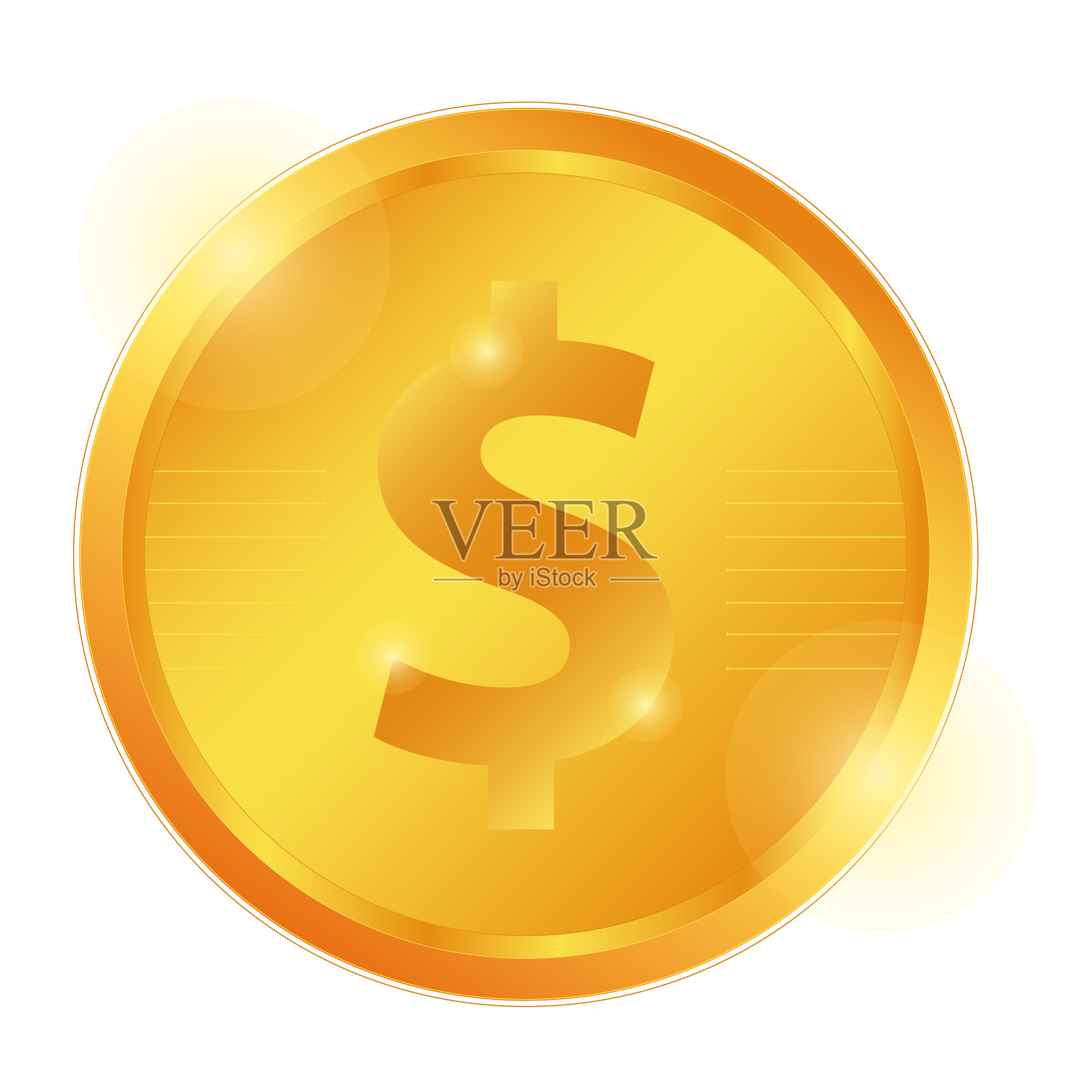 美元金币标志设计元素图片