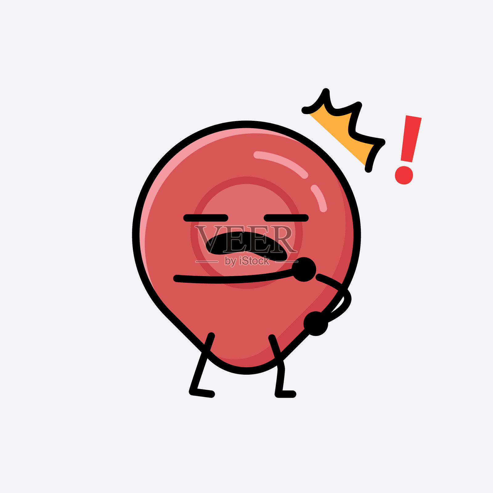 可爱的针点图标吉祥物角色在平插画图片素材