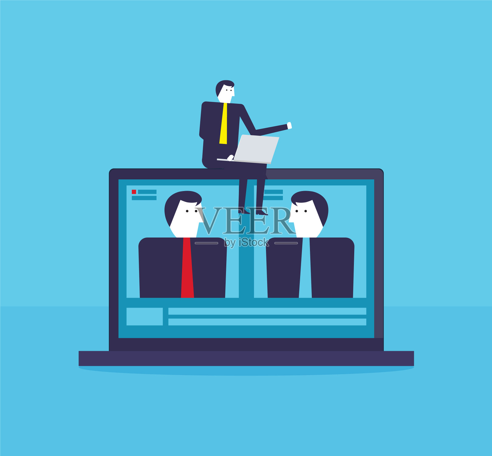 在线工作插画图片素材