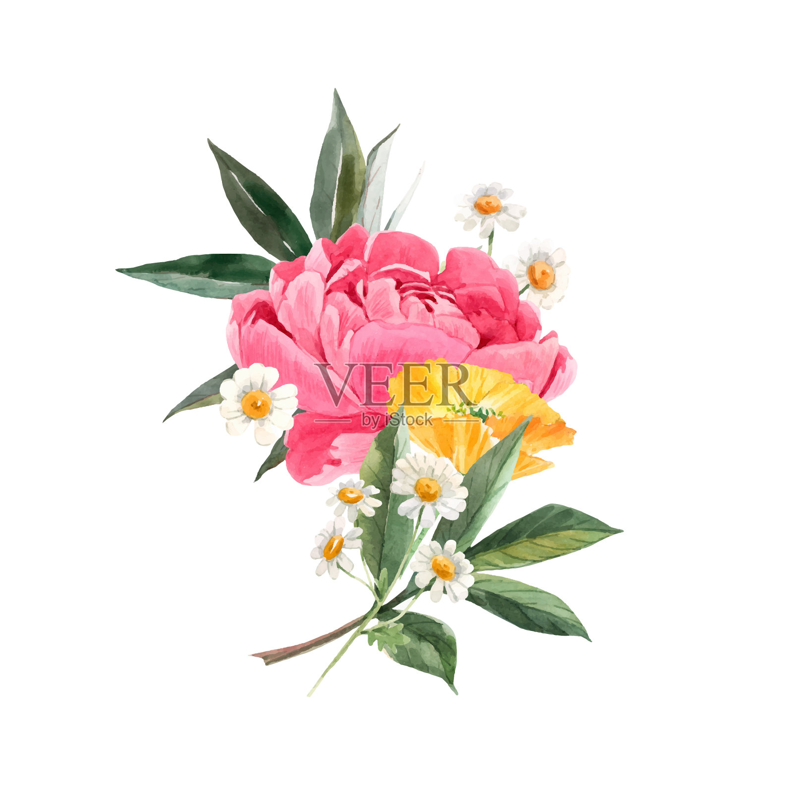 美丽的花束构图设计元素图片