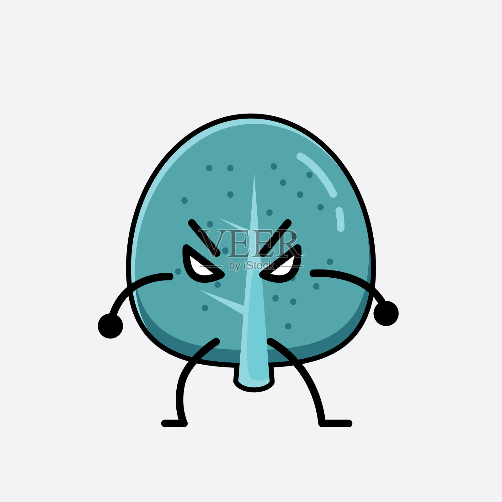 可爱的蓝色树吉祥物人物在平面设计插画图片素材