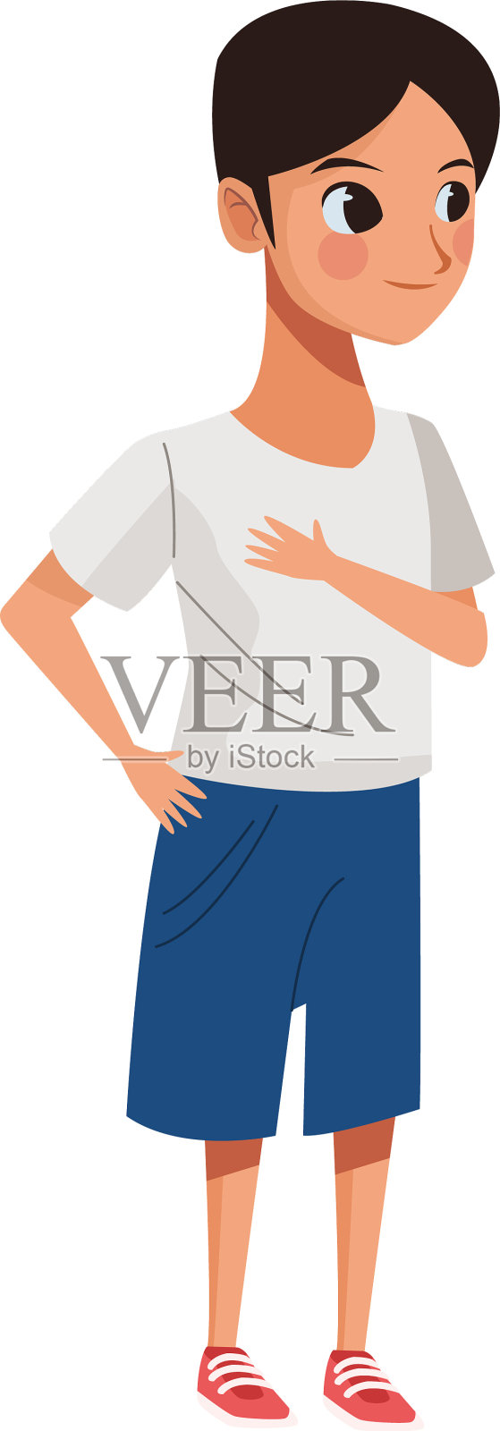 快乐的小儿子化身角色插画图片素材