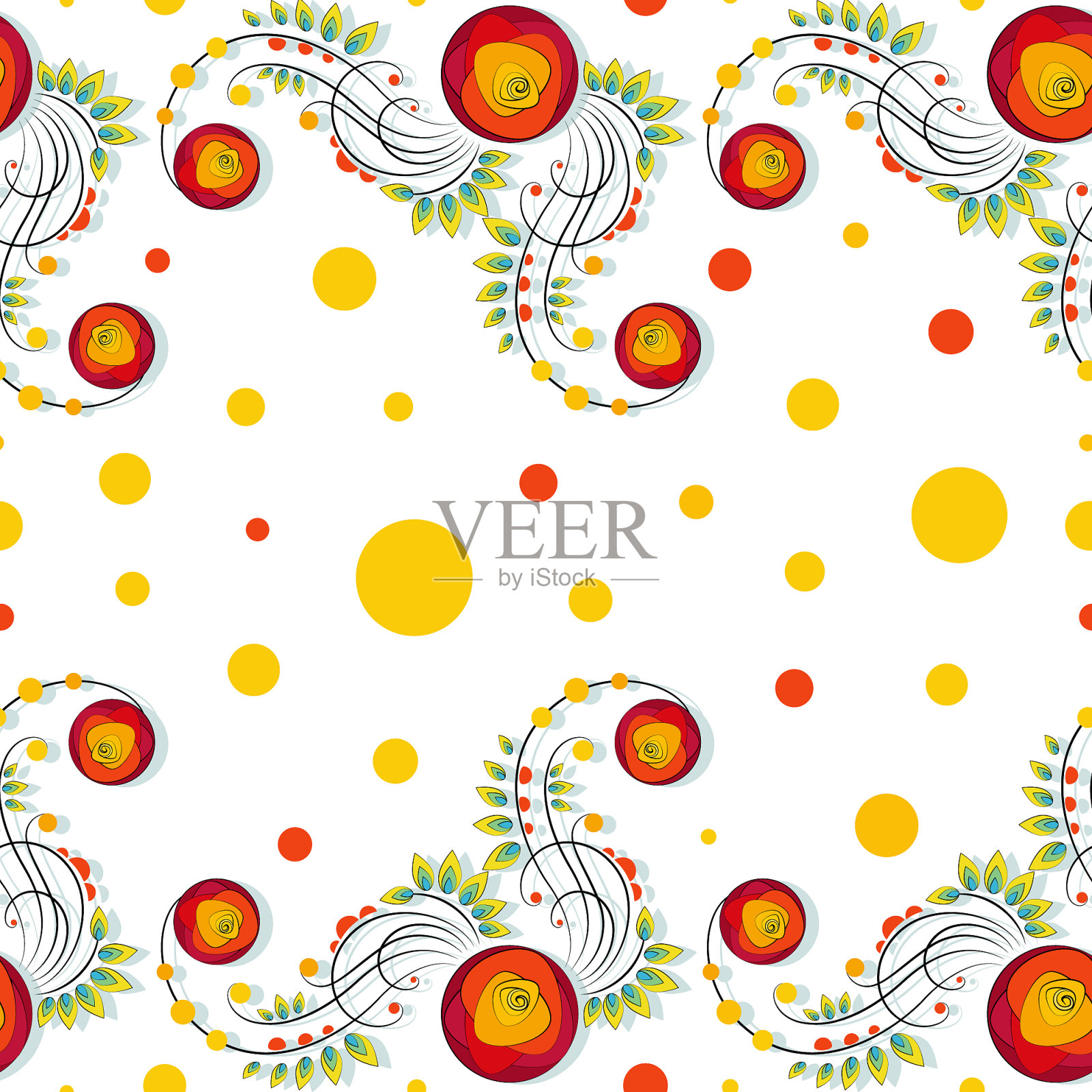 装饰玫瑰卷背景花插画图片素材