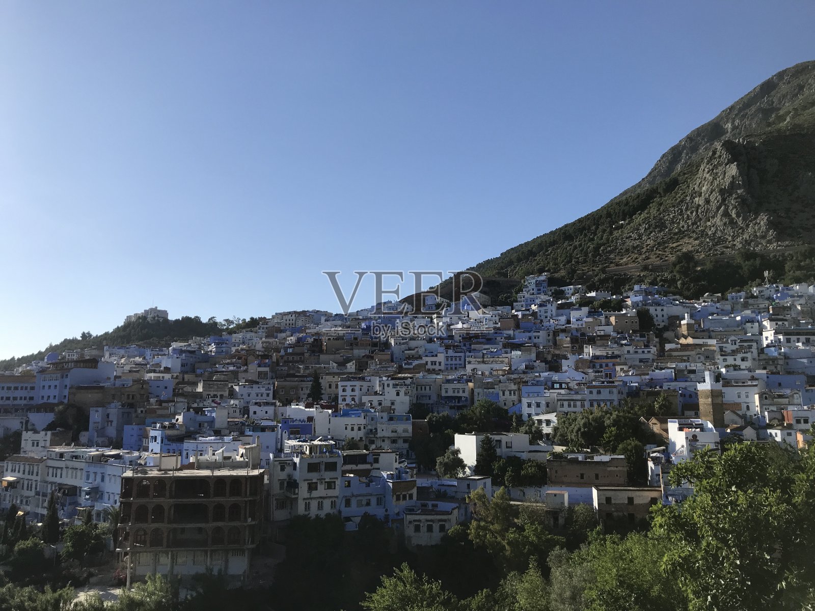 摩洛哥Chefchouen远处的景色照片摄影图片