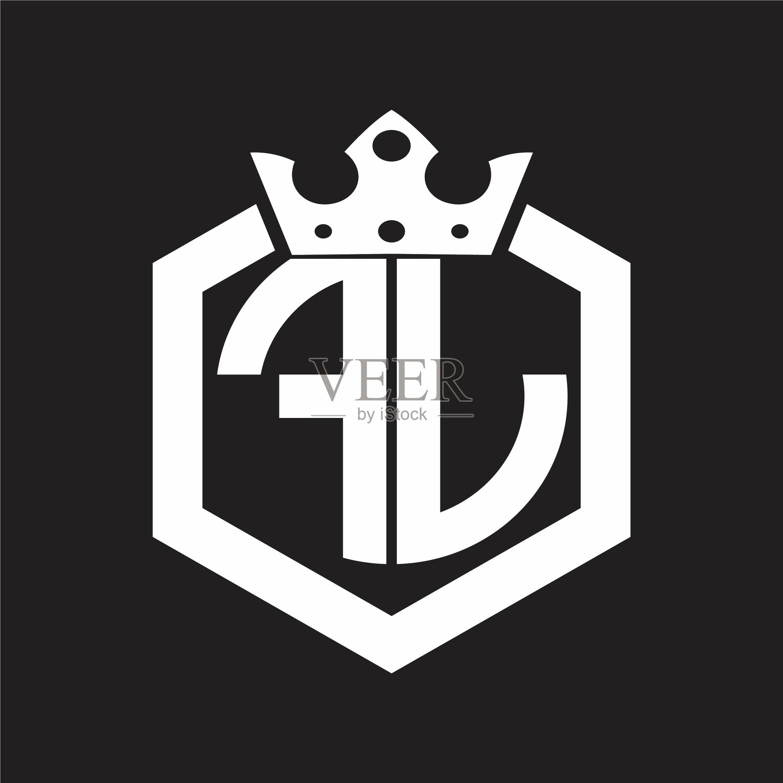 Fl标志交织字母圆形六边形形状插画图片素材