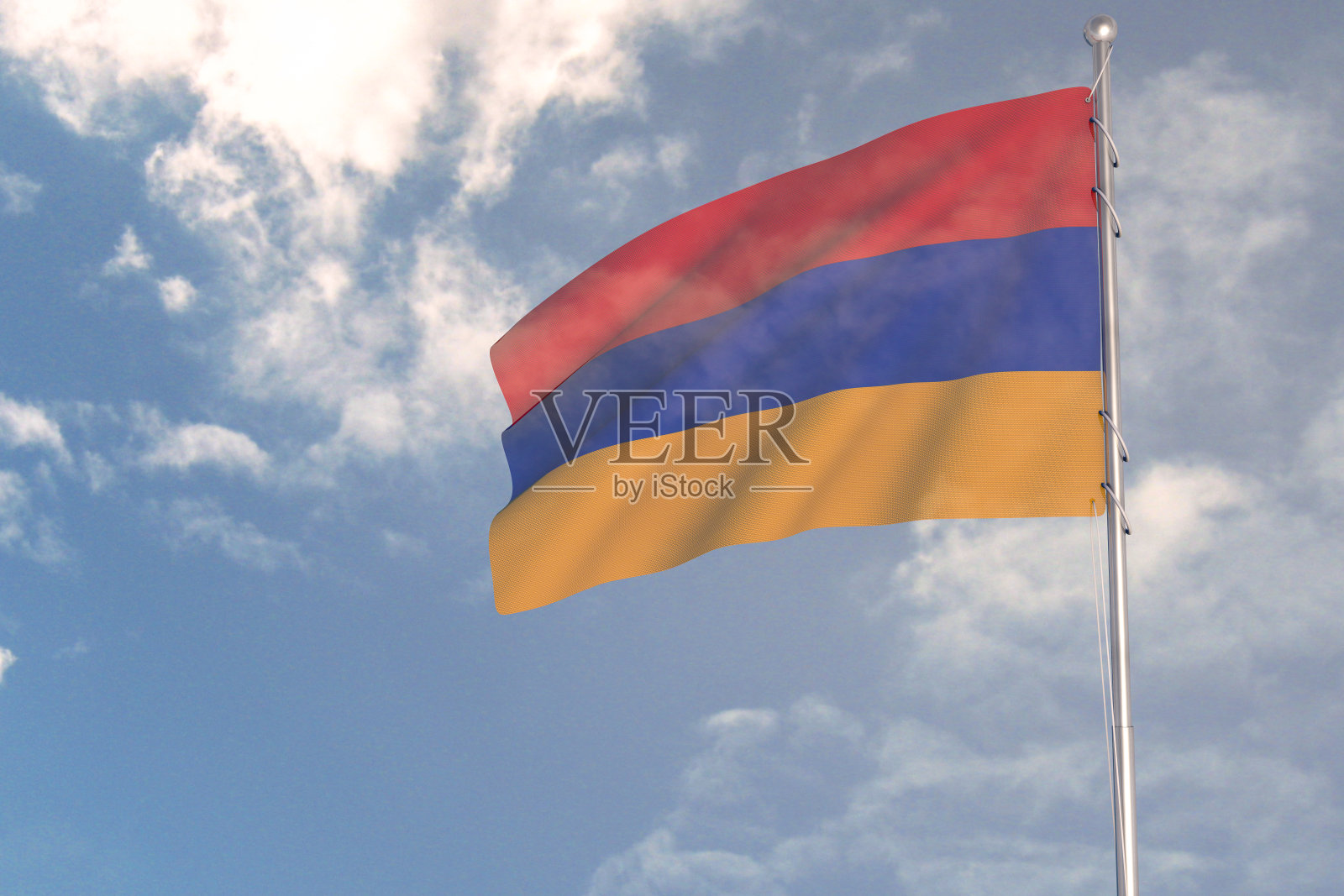 三维渲染的国旗概念。照片摄影图片