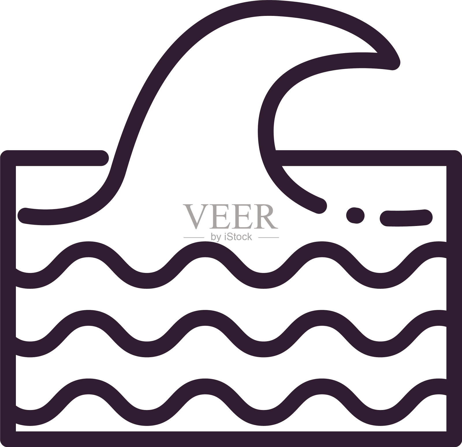 海浪线条风格图标设计设计元素图片