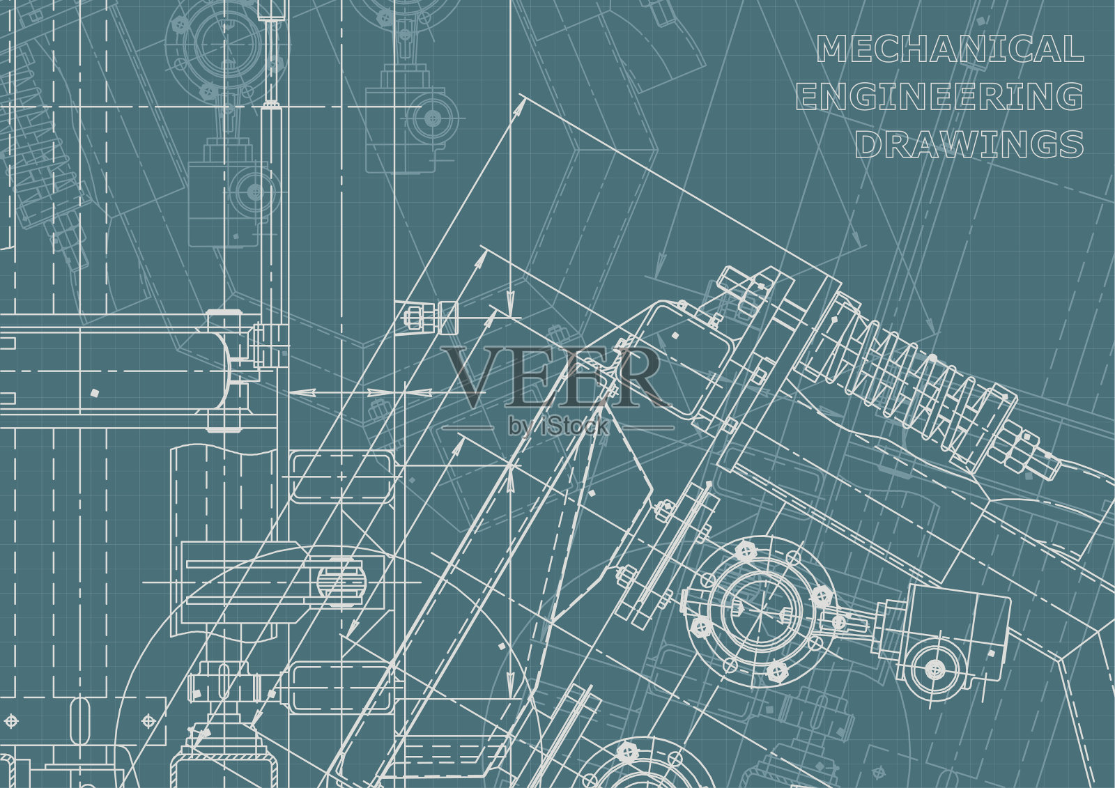 工程说明向量。计算机辅助设计系统。仪器制造图纸插画图片素材