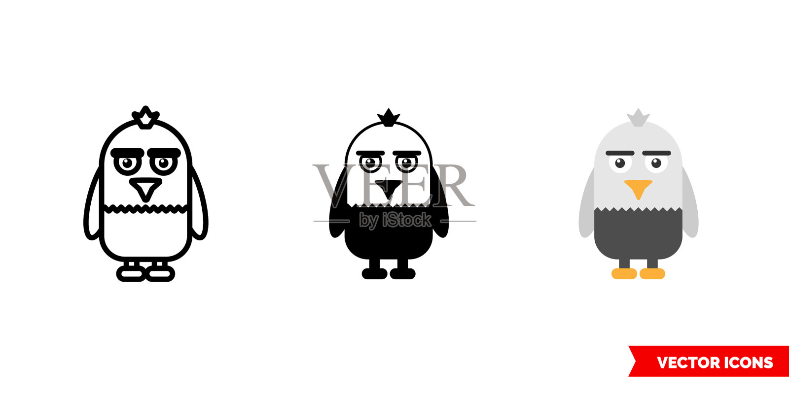 鹰图标3种孤立符号符号插画图片素材