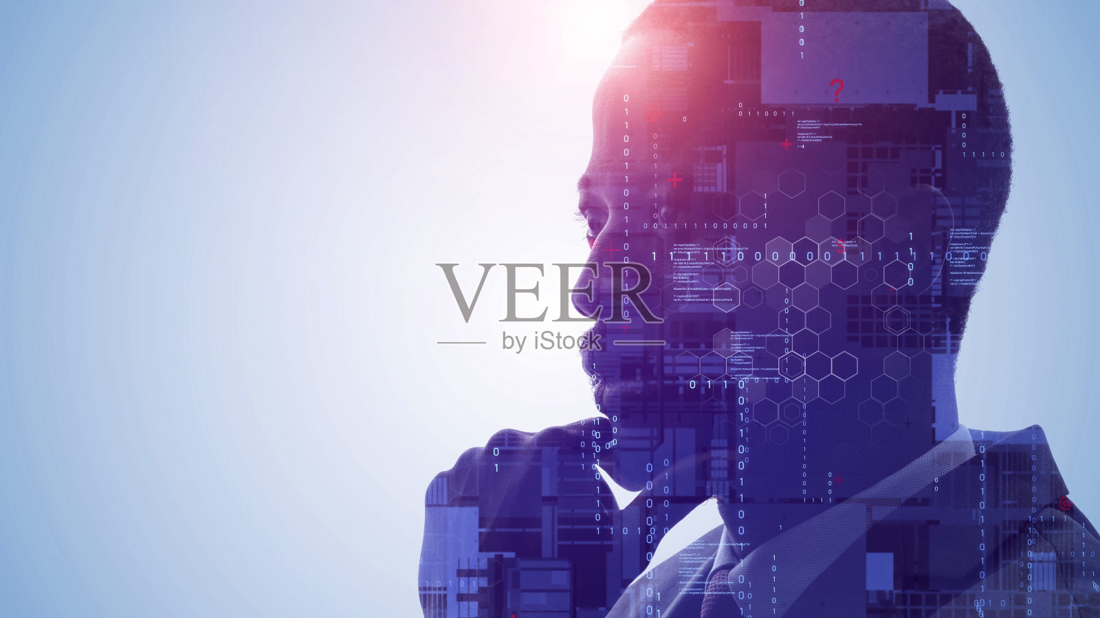 AI(人工智能)概念。深度学习。数字转换。照片摄影图片