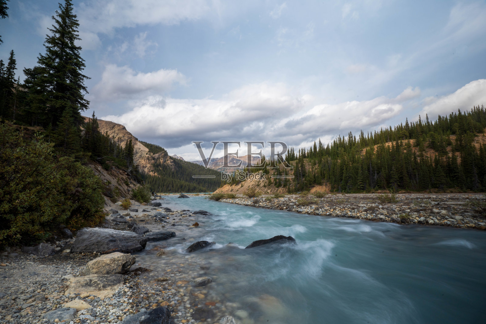 班夫国家公园的小路照片摄影图片