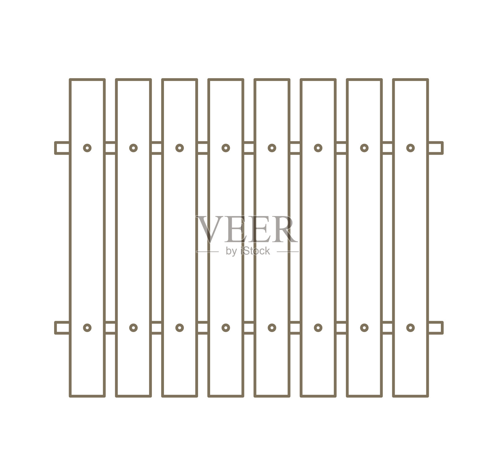 图标的建筑栅栏在Ui颜色插画图片素材