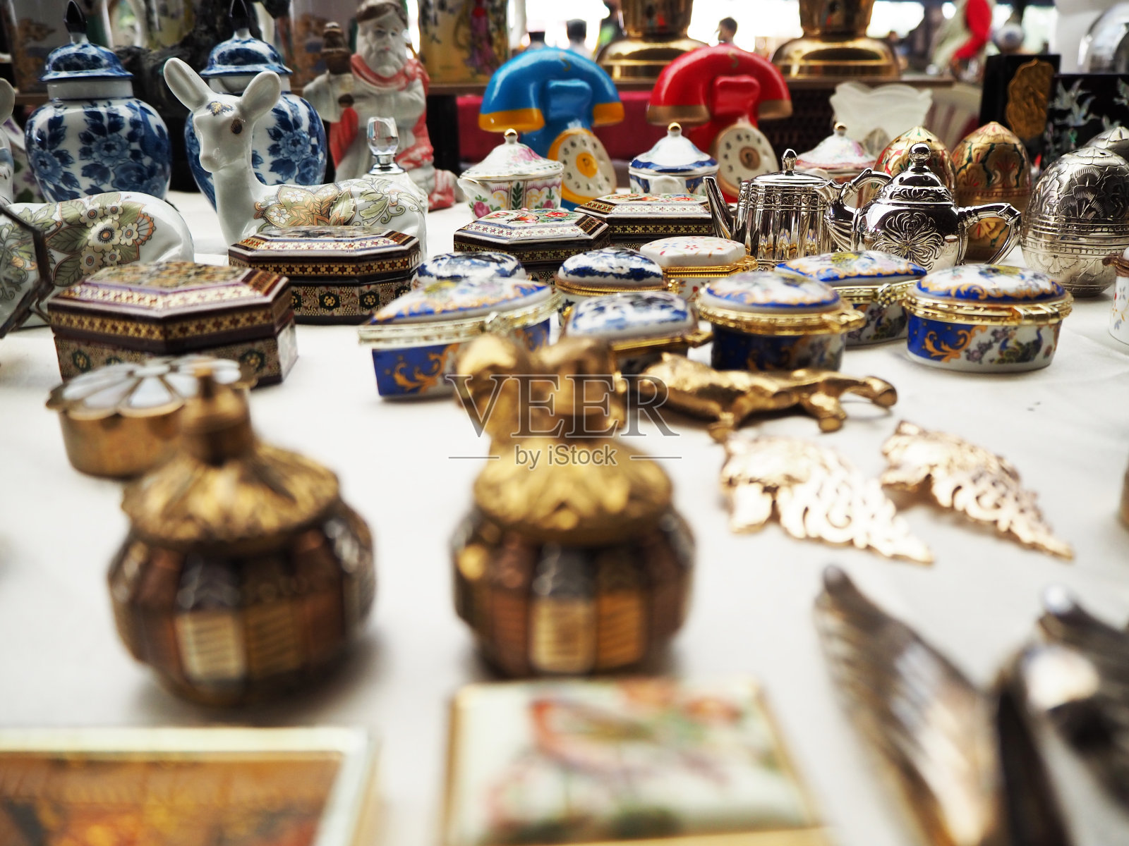 美丽和不同的观点从古董市场照片摄影图片