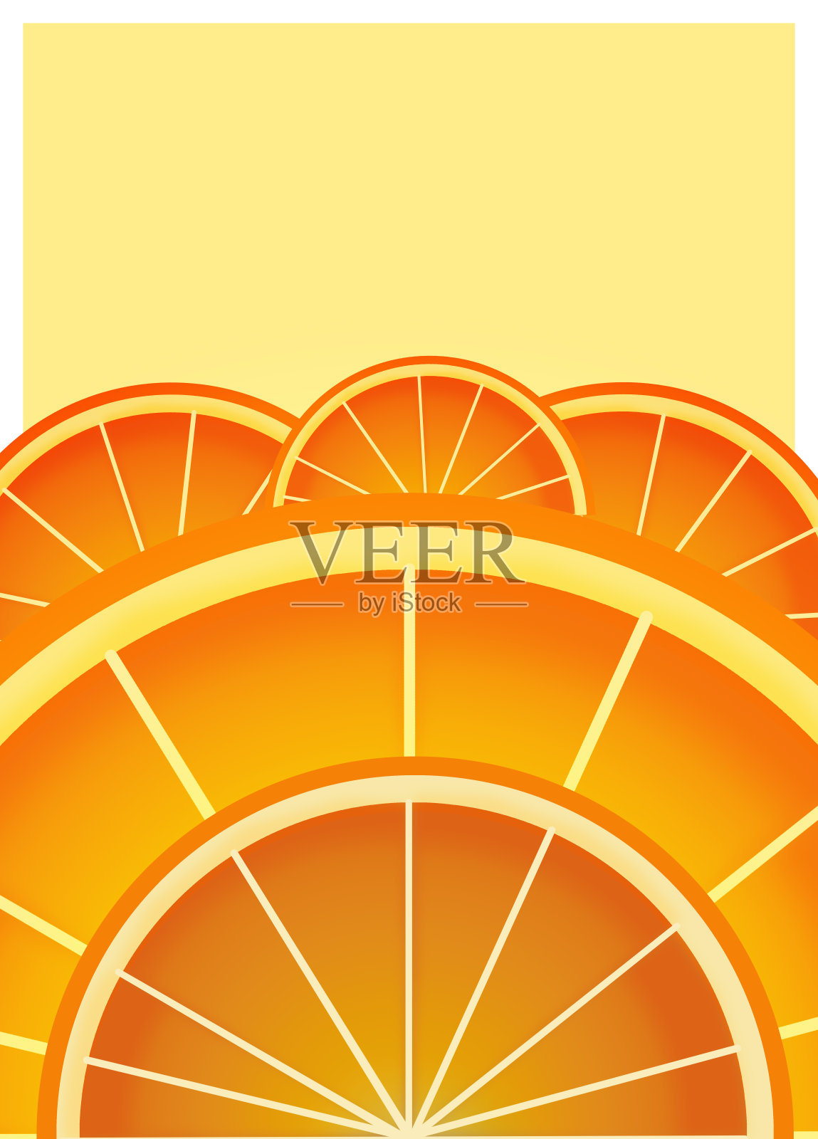 橙片垂直插画图片素材