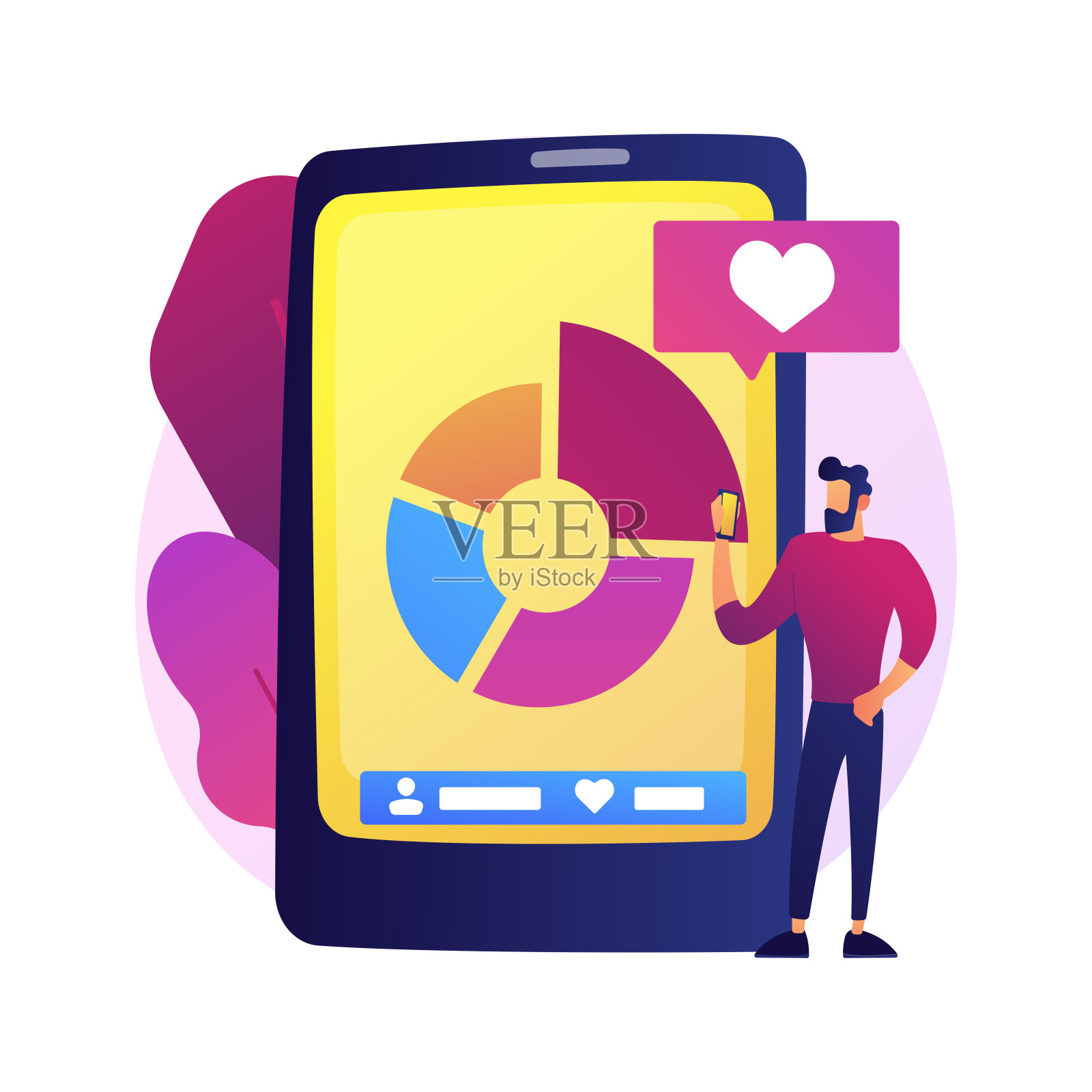 社交媒体博客营销矢量概念隐喻。插画图片素材