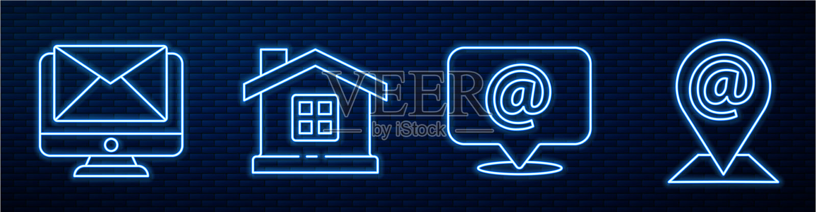 设置线路邮件和电子邮件监控和信封插画图片素材