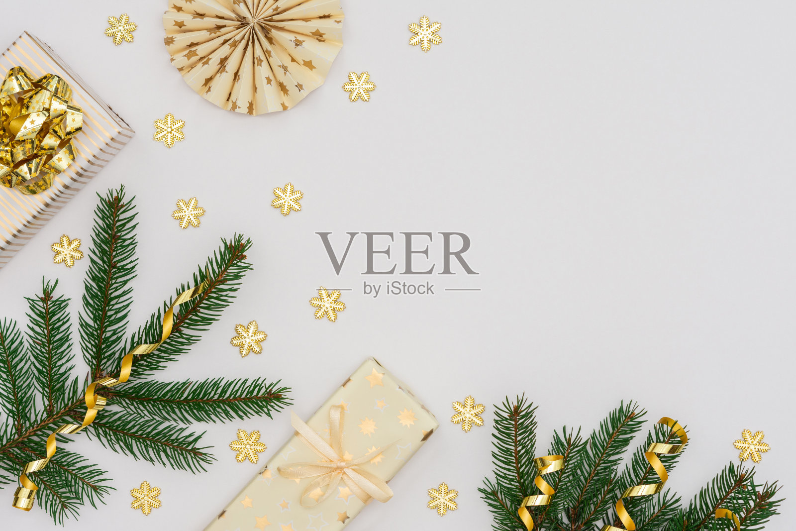 假日背景用金色装饰照片摄影图片