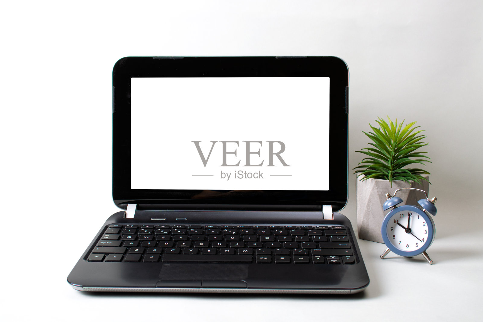 笔记本模型模板孤立的白色背景。业务模板顶部视图的小工具。复制空间设计。照片摄影图片