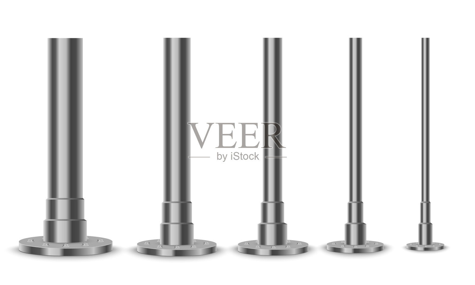 设置金属柱。插画图片素材