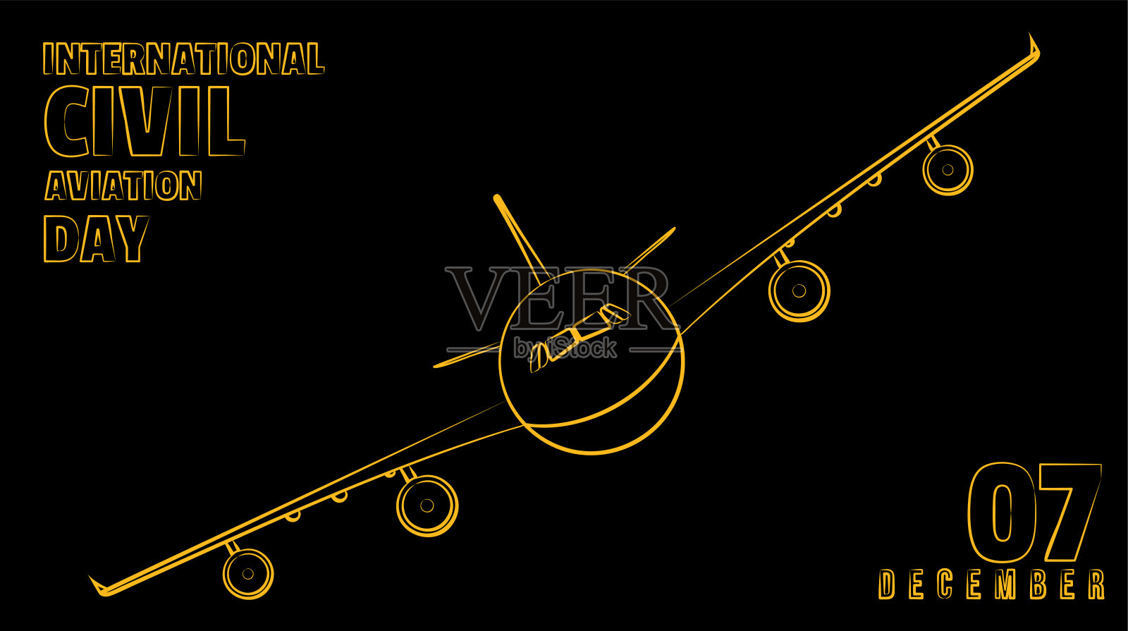 国际民用航空日插画图片素材