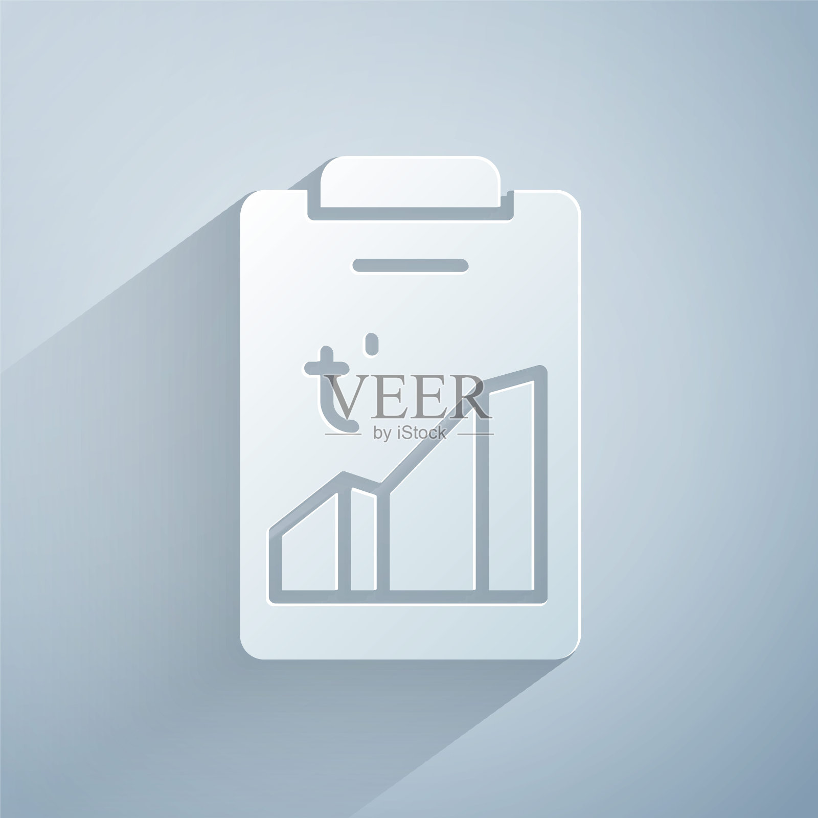 地球融化成全球变暖的图标，孤立在灰色背景上。生态问题和解决方案-温度计。纸艺术风格。向量图标素材