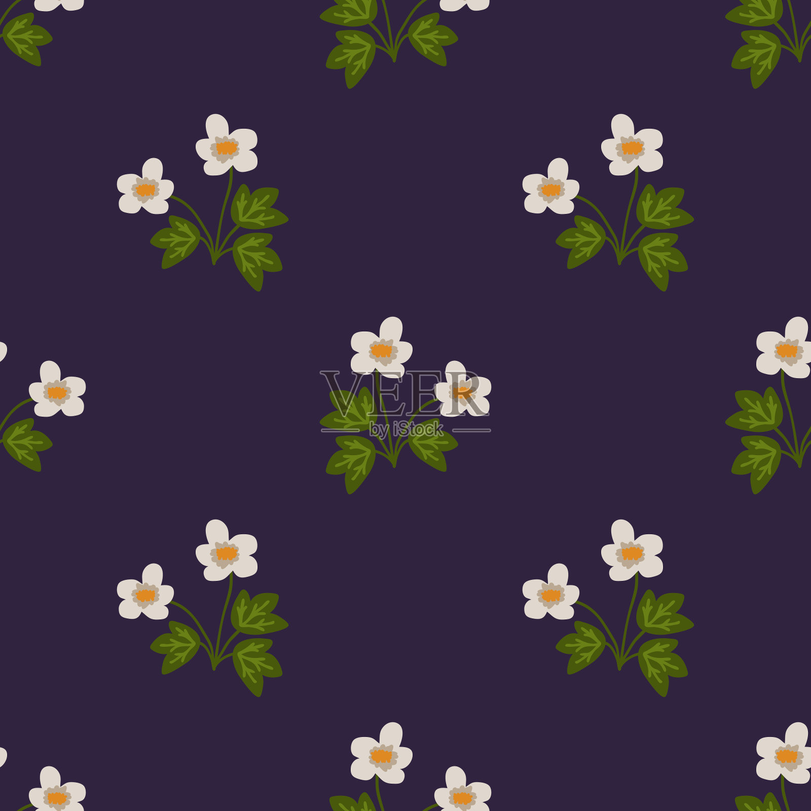 无缝花卉图案插画图片素材