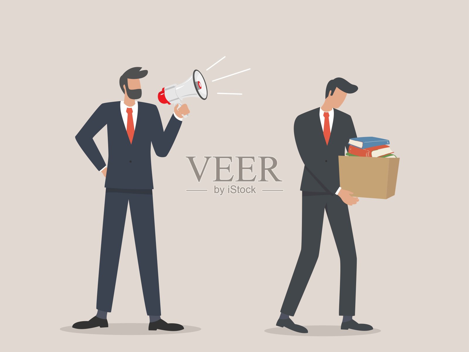 失业，终止工作权利，失业，企业主解雇雇员。插画图片素材