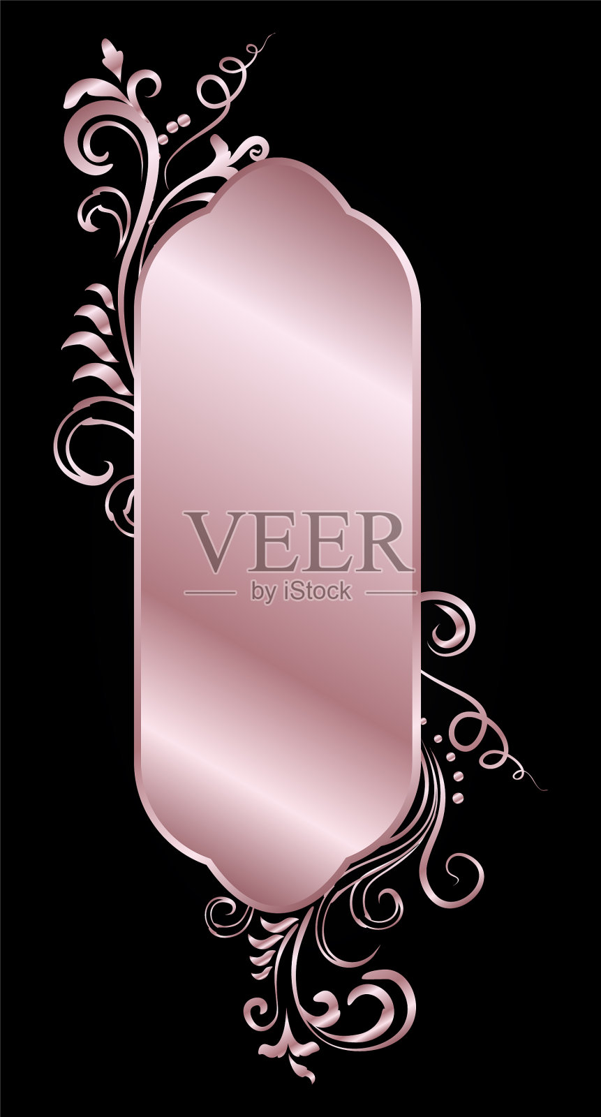 玫瑰金色，闪闪发光，华丽的框架孤立插画图片素材