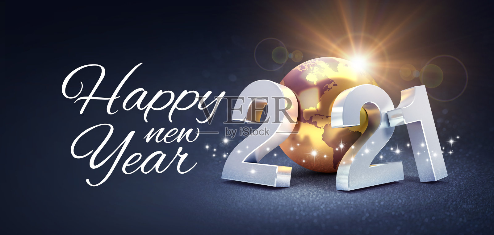 世界各地的2021年新年贺卡照片摄影图片