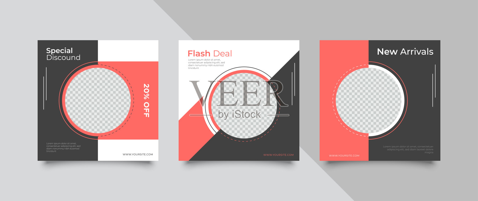 最小布局的社交媒体帖子模板设计模板素材