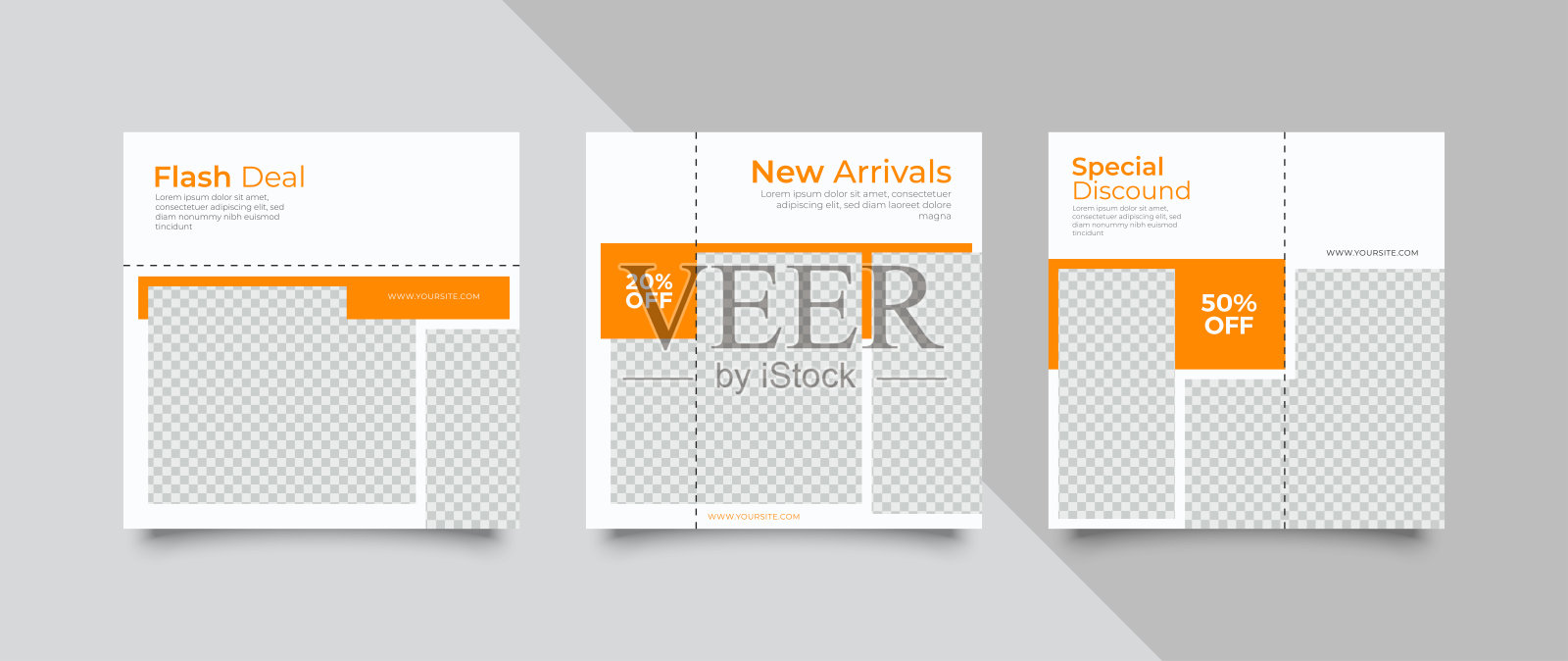 最小布局的社交媒体帖子模板设计模板素材