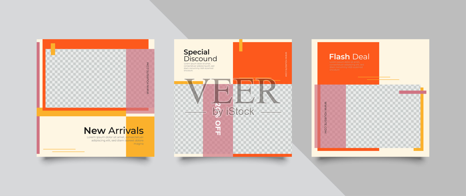 现代推广广场网络横幅社交媒体。设计模板素材