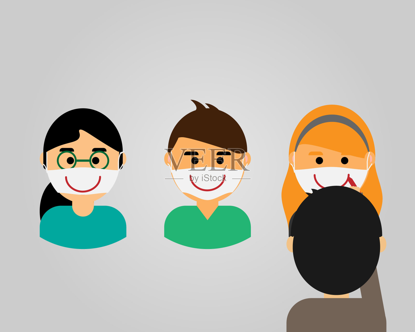 强迫有假笑的同时工作向量插画图片素材