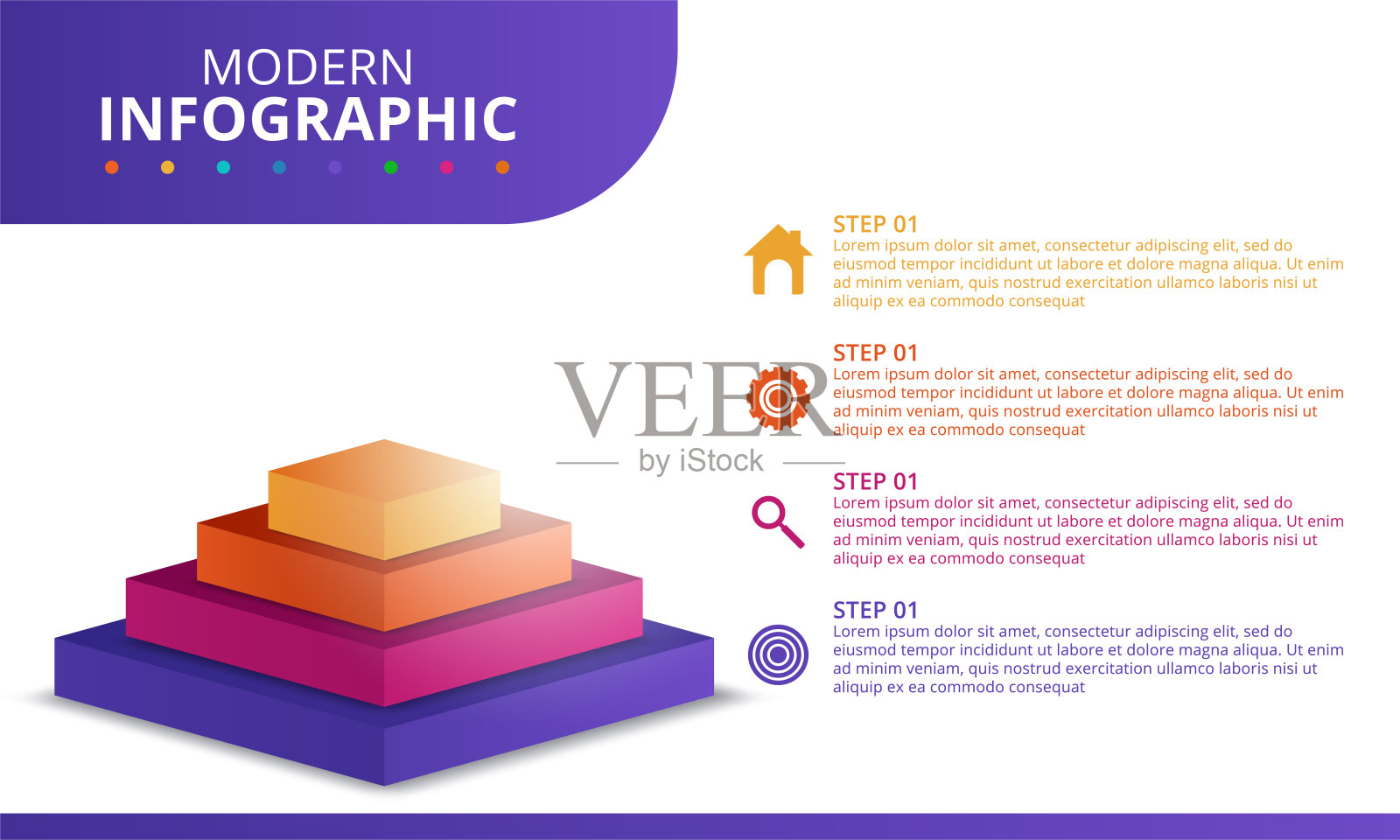 最小业务信息图模板。矢量图插画图片素材