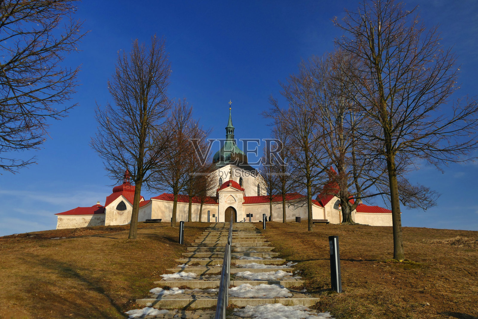 联合国教科文组织遗址:塞莱娜霍拉的圣约翰朝圣教堂照片摄影图片