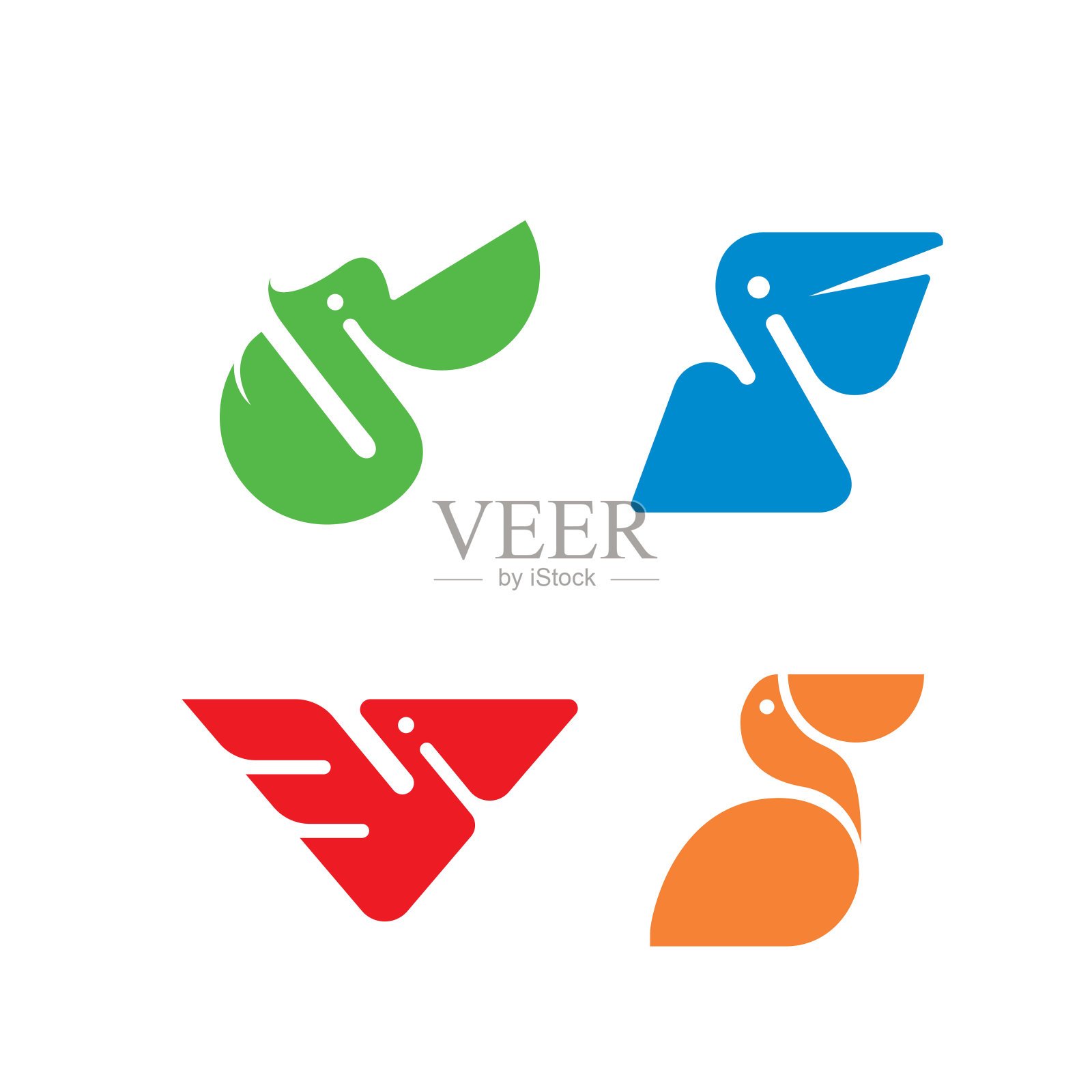 鹈鹕鸟标志插画图片素材