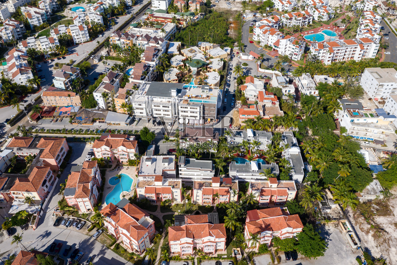 鸟瞰图与加勒比城市照片摄影图片