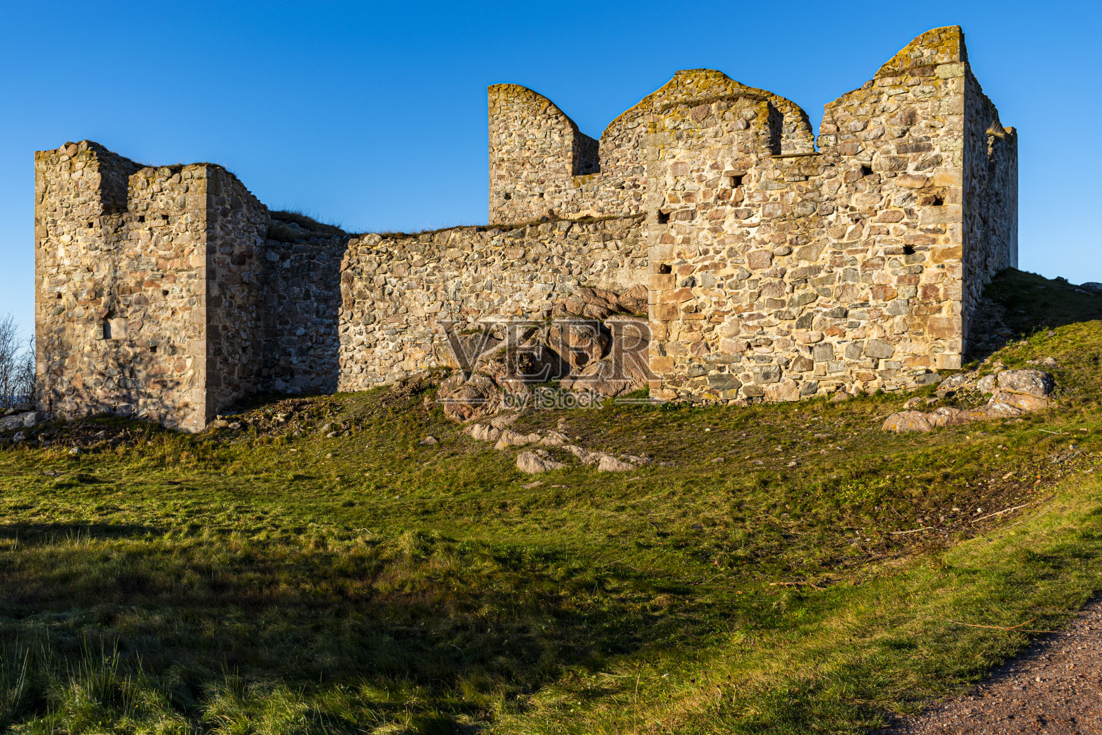 老石头房子。Brahehus照片摄影图片