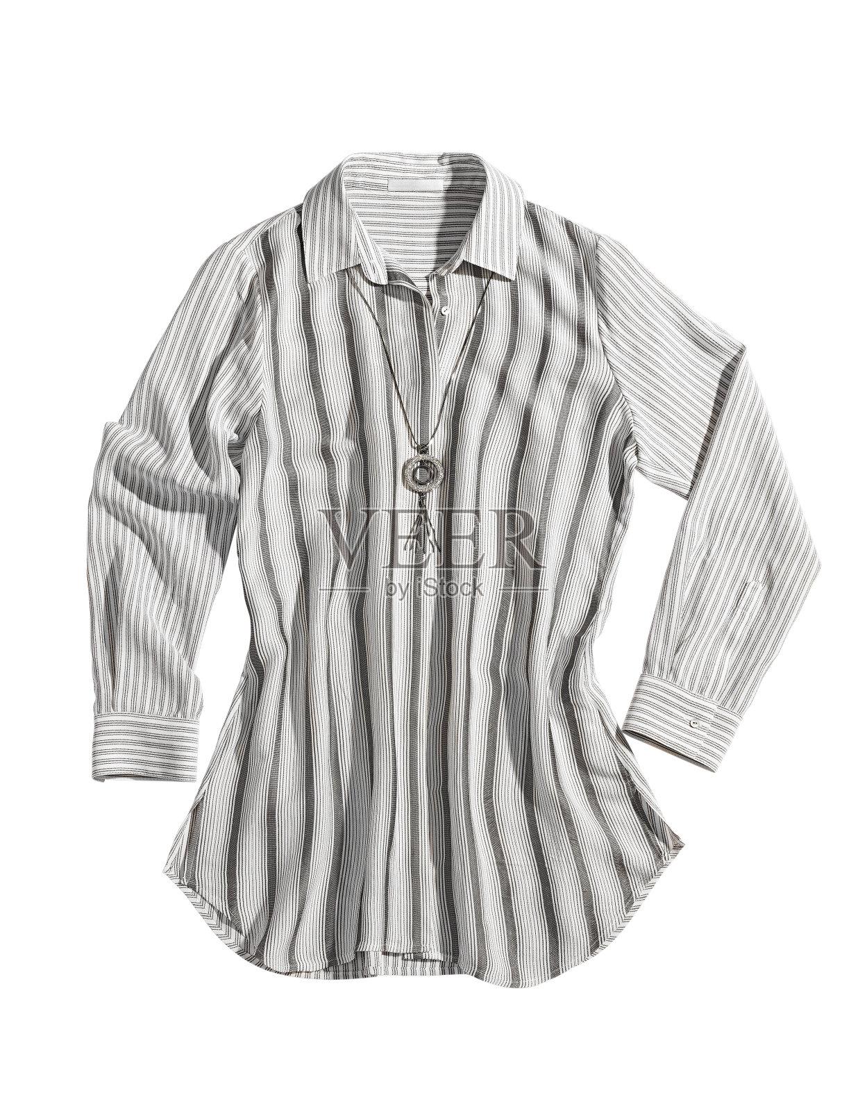 时尚的条纹衬衫孤立的白色背景照片摄影图片