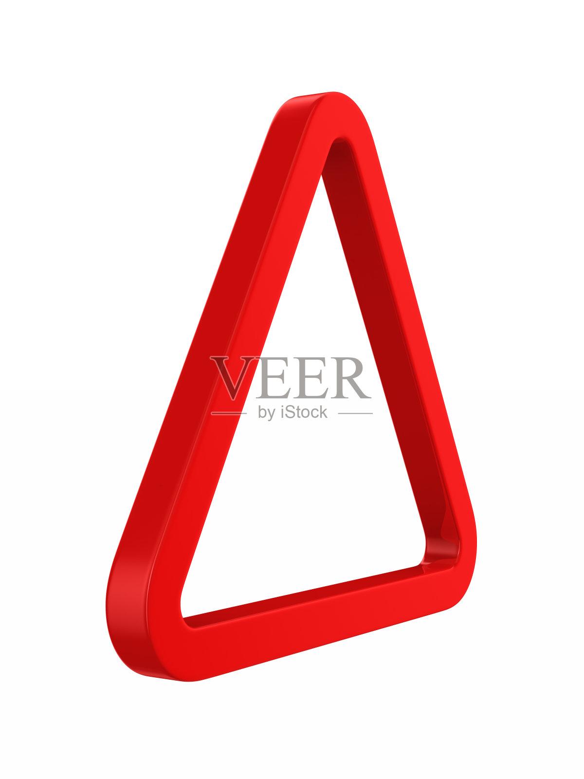 白色背景上的红色三角形。孤立的3 d演示照片摄影图片