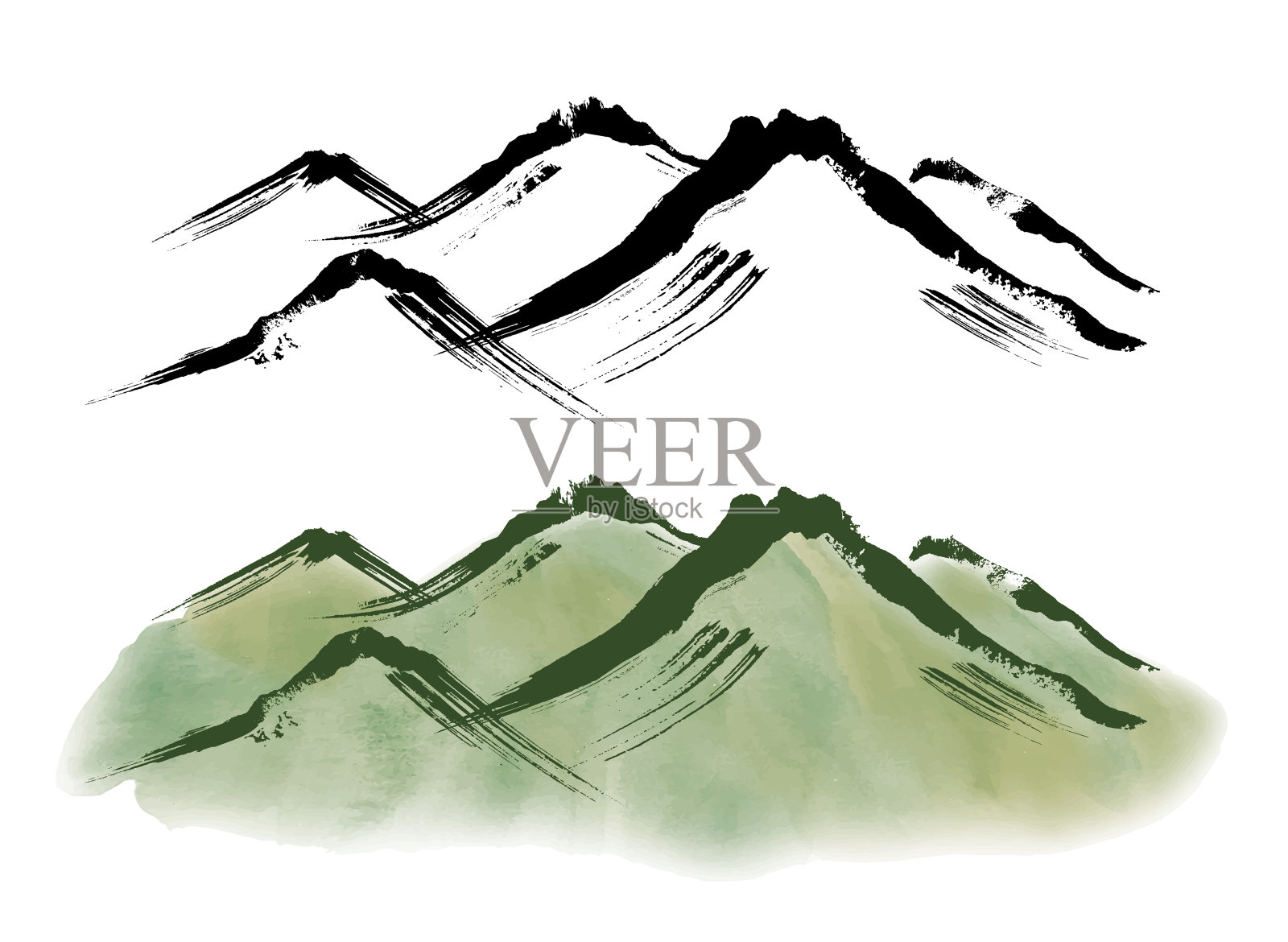 日本刷山插画插画图片素材