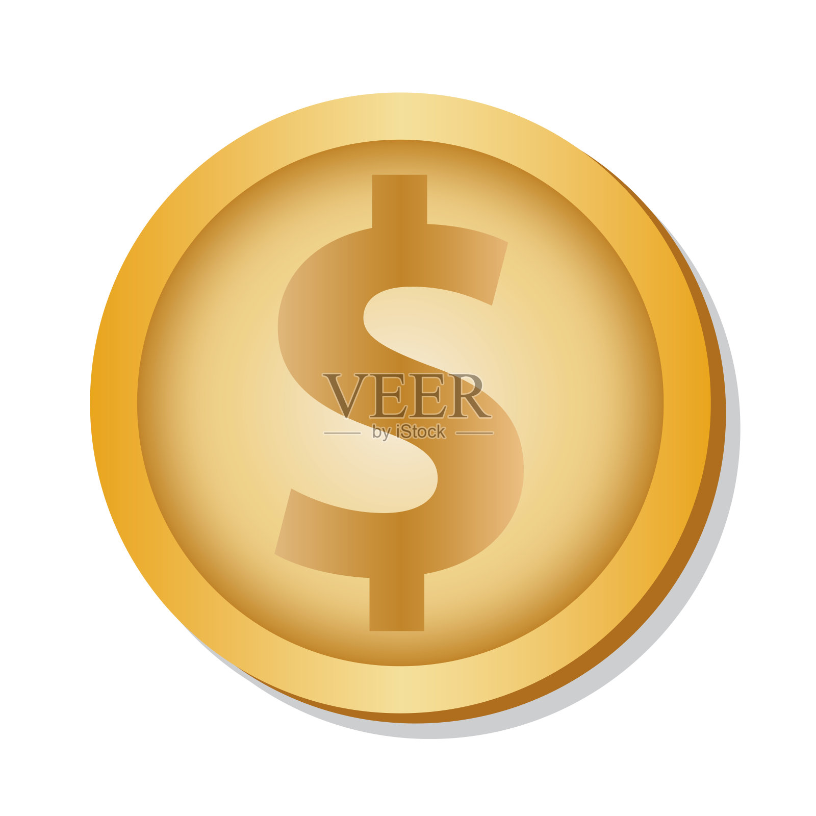 孤立的美元硬币插画图片素材