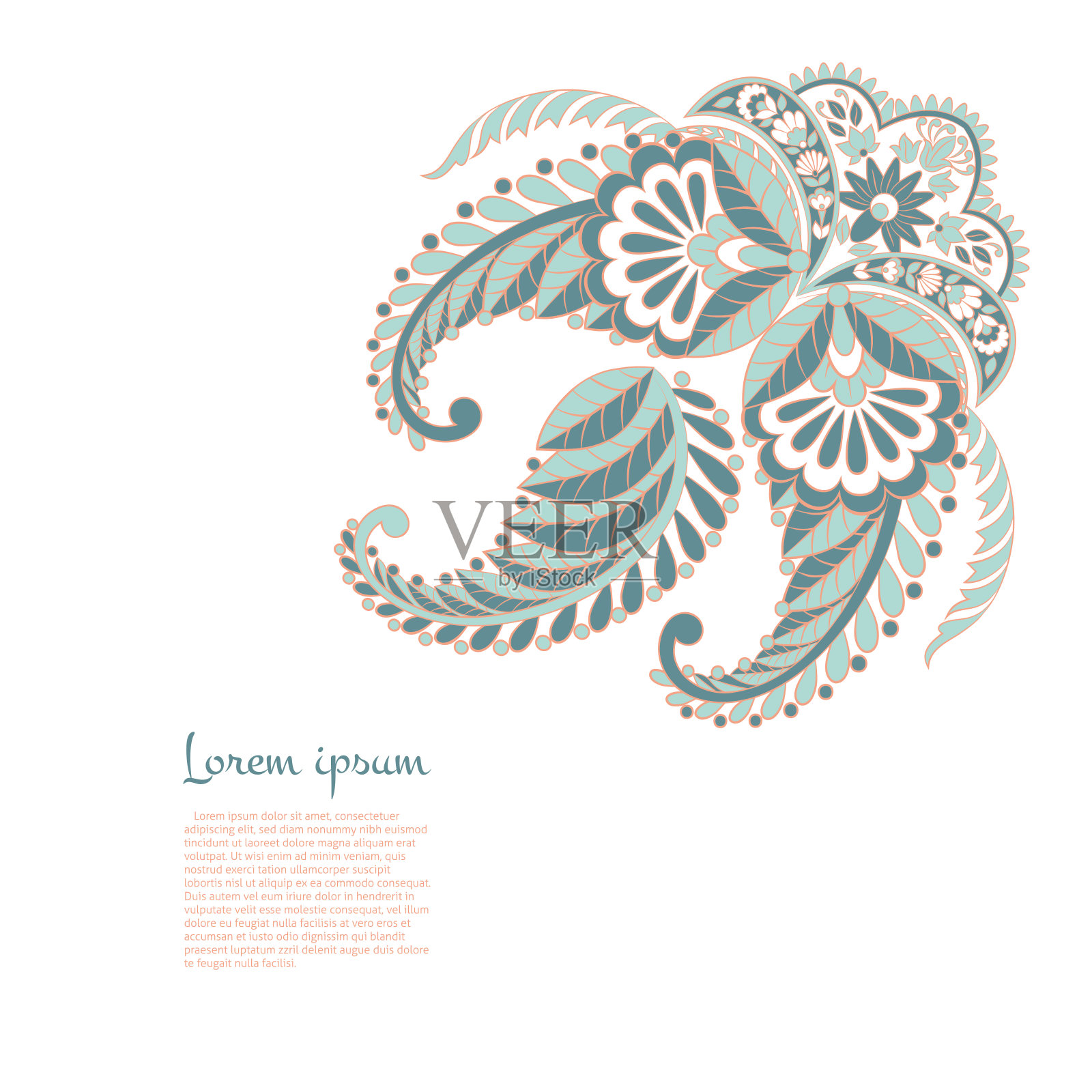 孤立的佩斯利矢量装饰插画图片素材