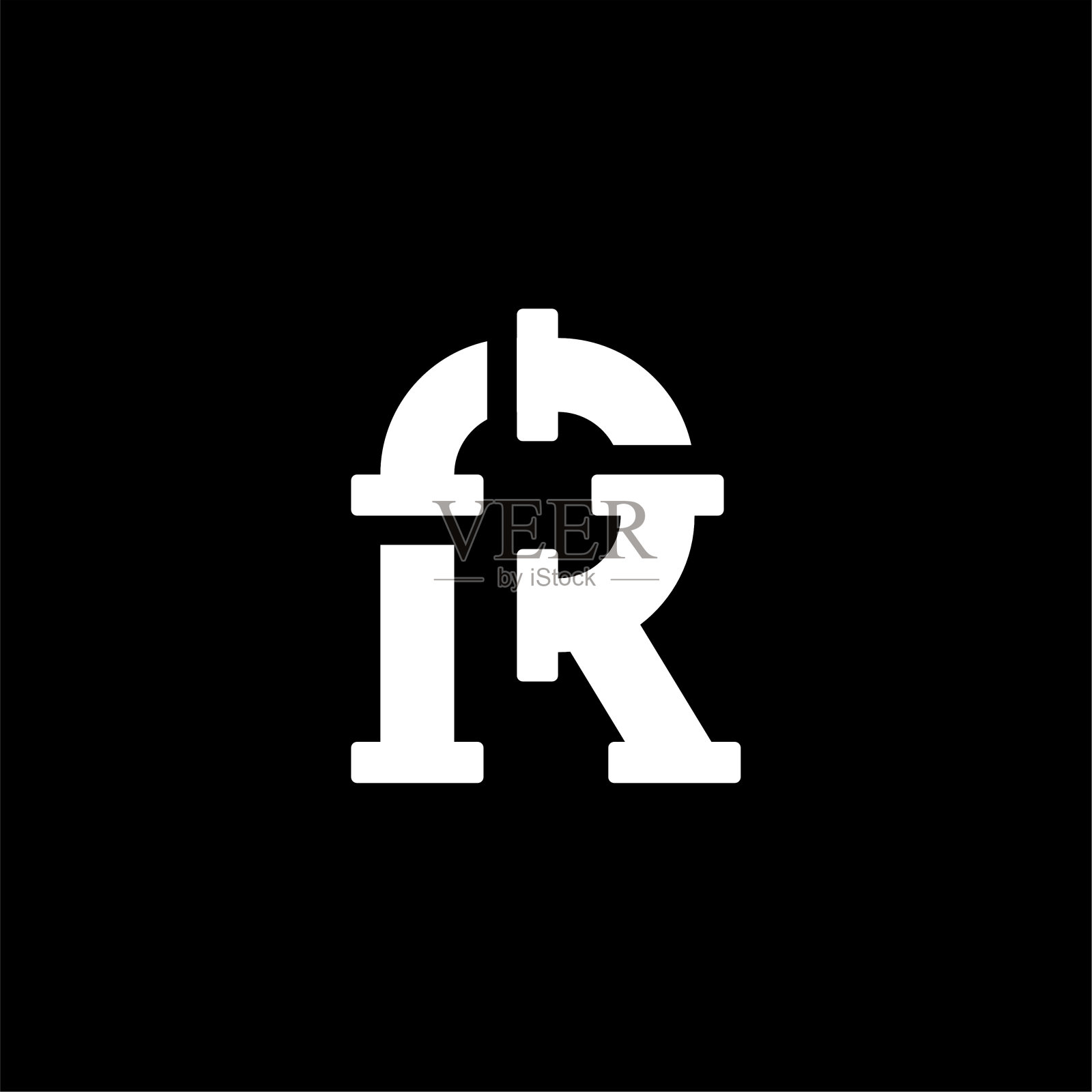 管道粗体矢量字母r