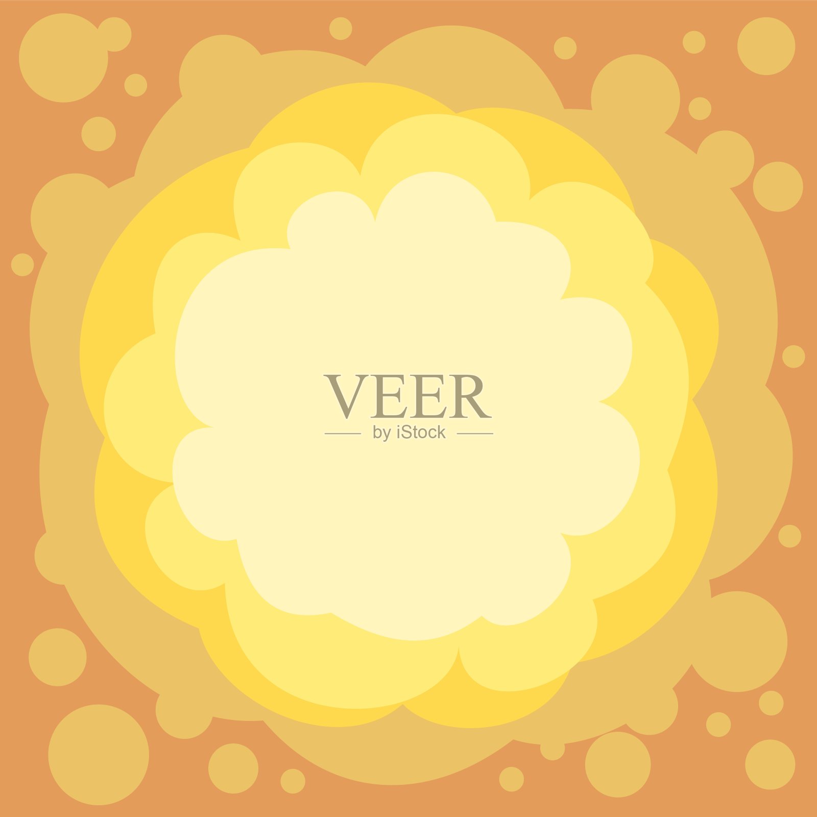 抽象的背景。卡通平的风格。柔软的云。正方形比例的合成。孤立在白色背景上。说明向量插画图片素材