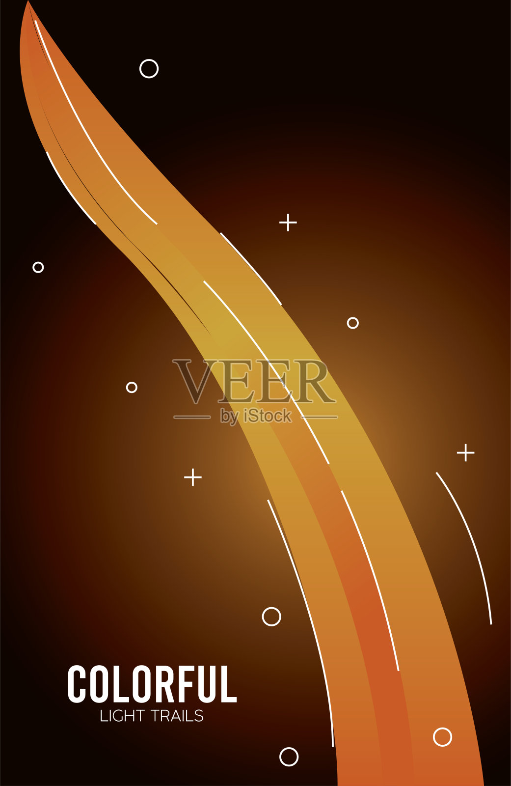 彩色的灯光在黄色的背景插画图片素材