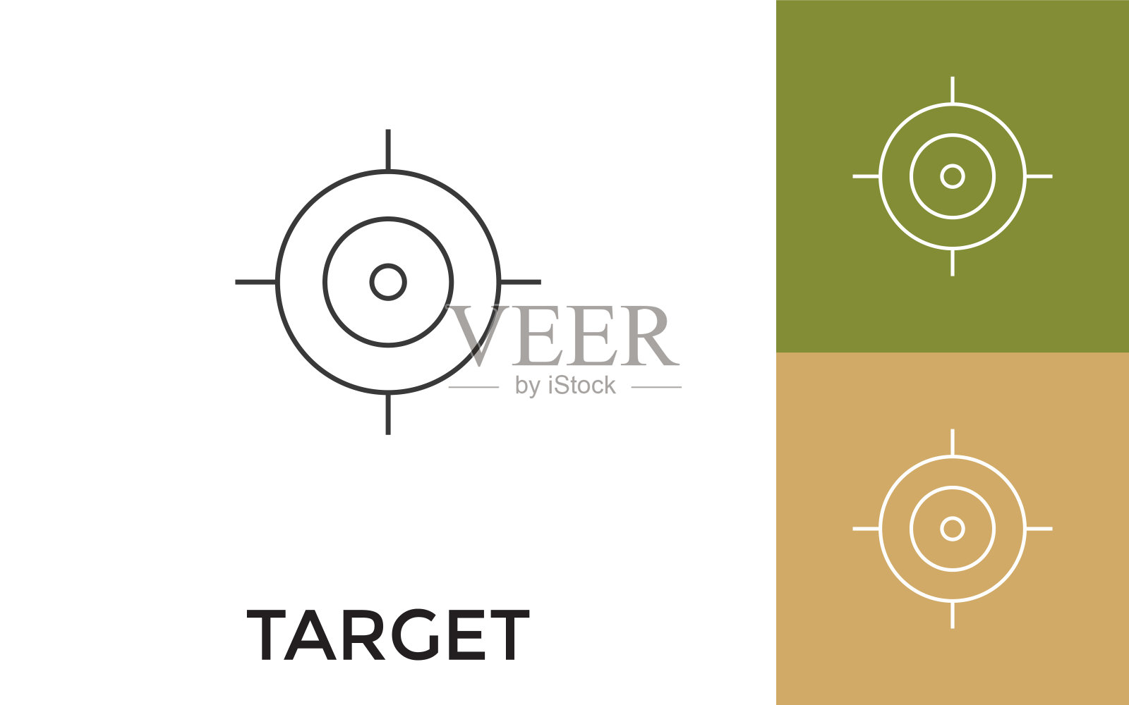 可编辑的目标细线图标与标题。适用于手机应用程序，网站，软件和印刷媒体。插画图片素材